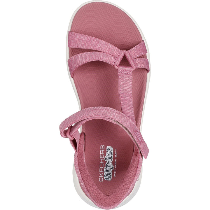 Women's Wide Fit Skechers 141481 Slip-ins Go Walk Flex Illuminate Sandals in Mauve - Image 1
