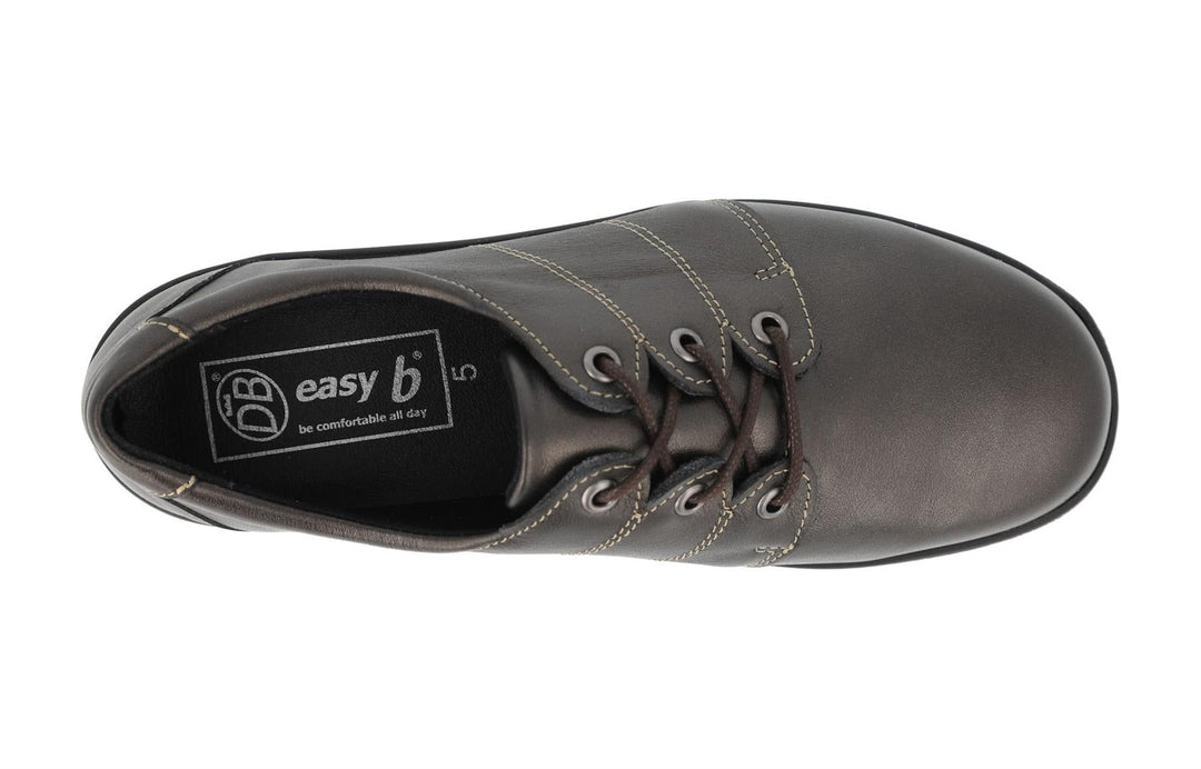 Womens Wide Fit DB Swan Shoes in Black Leather - Image 15