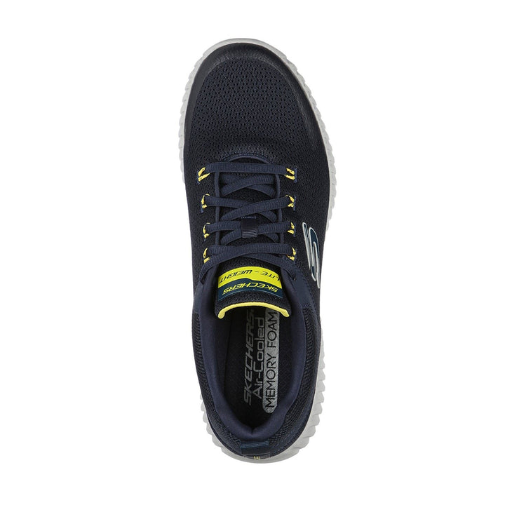 Men's Wide Fit Skechers 232212 Elite Flex Prime Take Over Sports Trainers - Navy/Yellow in Navy/Yellow - Image 1