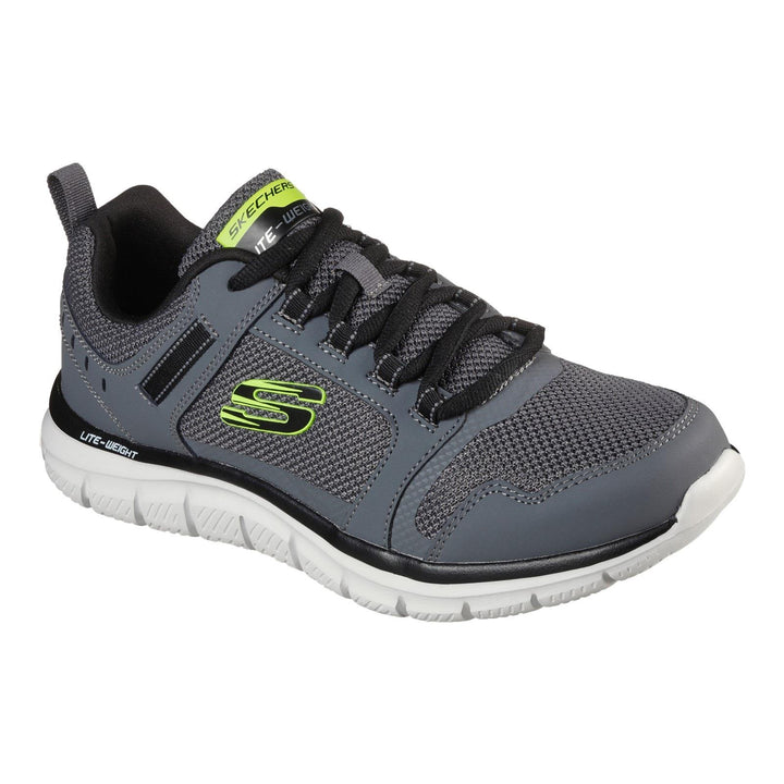 Men's Wide Fit Skechers 232001 Track Knockhill Trainers in Black - Image 1