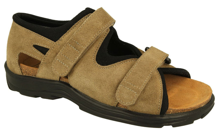 Womens Wide Fit DB Starling Sandals in Taupe Suede - Image 1