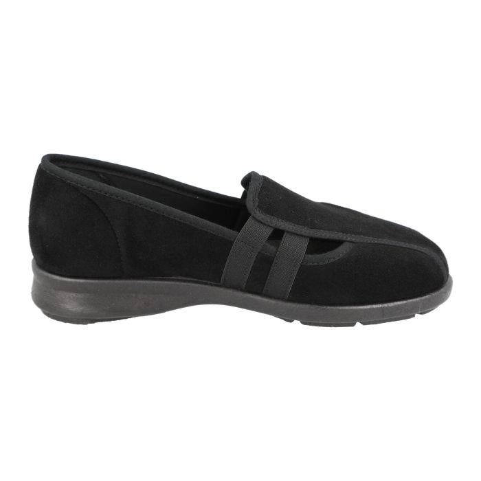 Women's Wide Fit DB Cat Shoes in Black Stretch Suedette - Image 4
