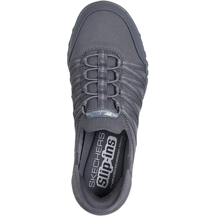 Women's Wide Fit Skechers 100593 Breathe Easy Roll Shoes in Black - Image 1
