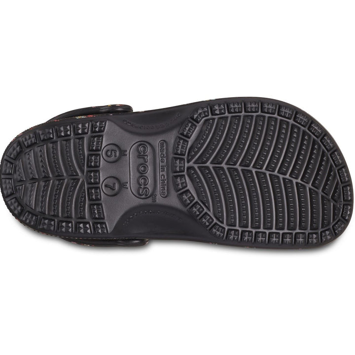 Women's Crocs 210397 Classic Graphic Clog Sandals in Black - Image 1