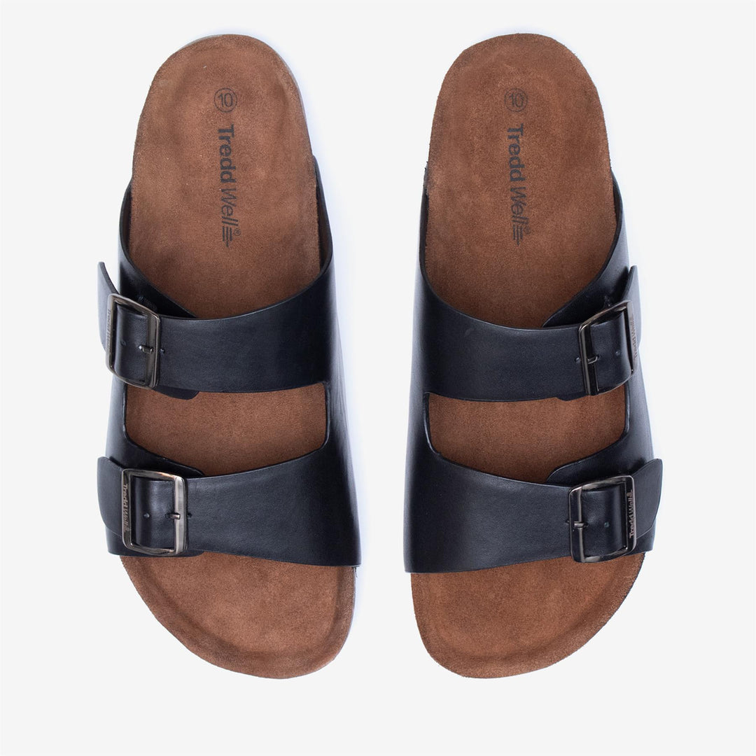 Men's Wide Fit Tredd Well Brazil Sandals in Black - Image 6