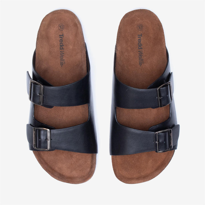 Men's Wide Fit Tredd Well Brazil Sandals in Black - Image 1