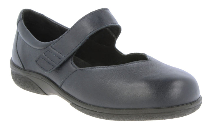 Womens Wide Fit DB Gull Shoes in Black - Image 1