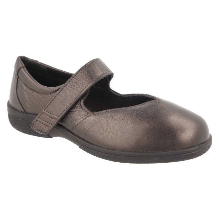 Womens Wide Fit DB Gull Shoes in Black - Image 10