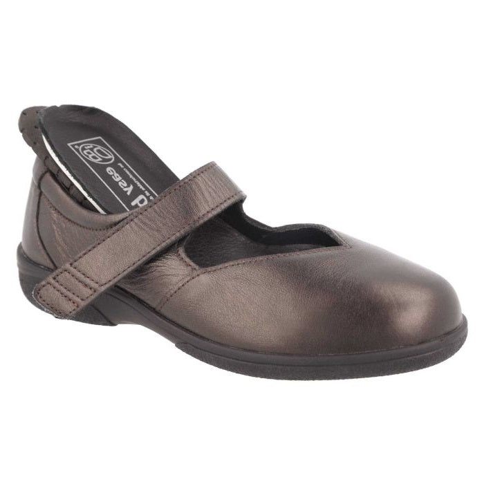 Womens Wide Fit DB Gull Shoes in Black - Image 1