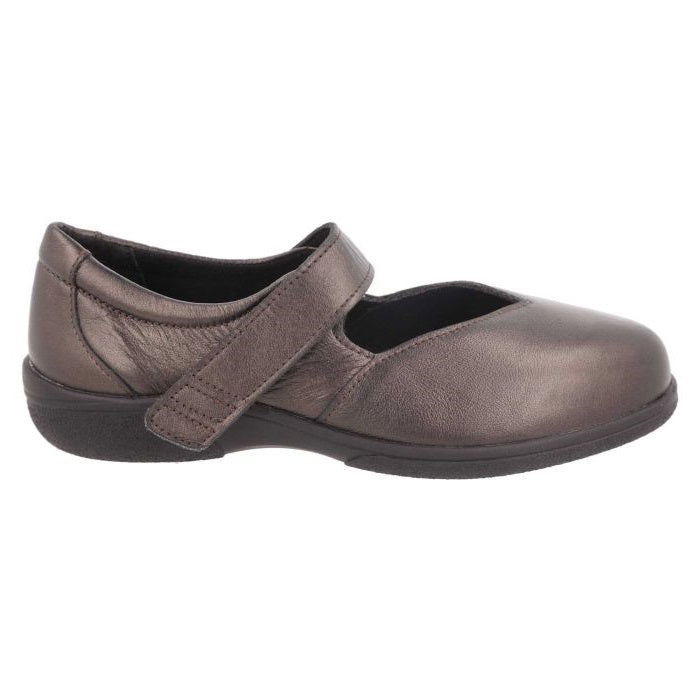 Womens Wide Fit DB Gull Shoes in Black - Image 11