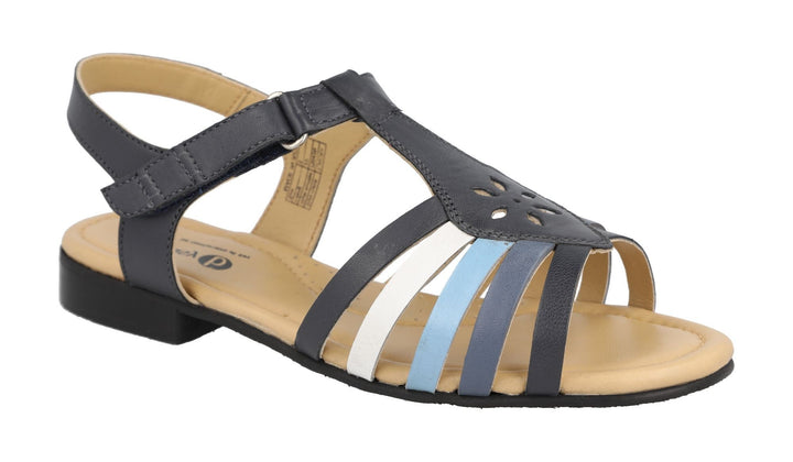 Women's Wide Fit DB Tundra Sandals in Black Leather - Image 1