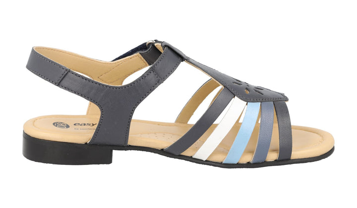 Women's Wide Fit DB Tundra Sandals in Black Leather - Image 1