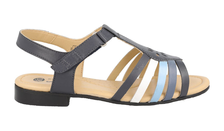 Women's Wide Fit DB Tundra Sandals in Black Leather - Image 1