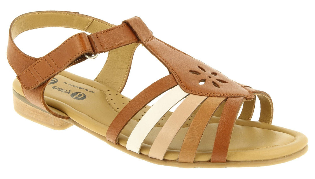Women's Wide Fit DB Tundra Sandals in Black Leather - Image 13