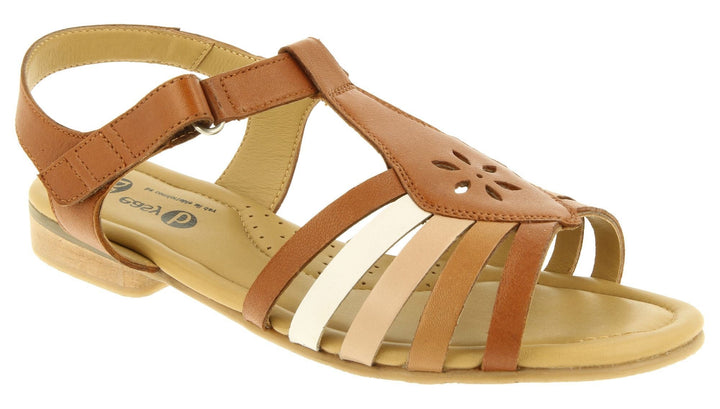 Women's Wide Fit DB Tundra Sandals in Black Leather - Image 1
