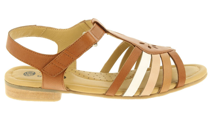 Women's Wide Fit DB Tundra Sandals in Black Leather - Image 1