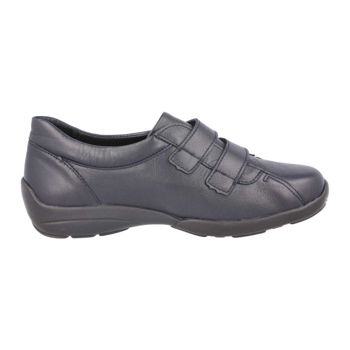 Women's Wide Fit DB Bullfinch Shoes in Black Leather - Image 1