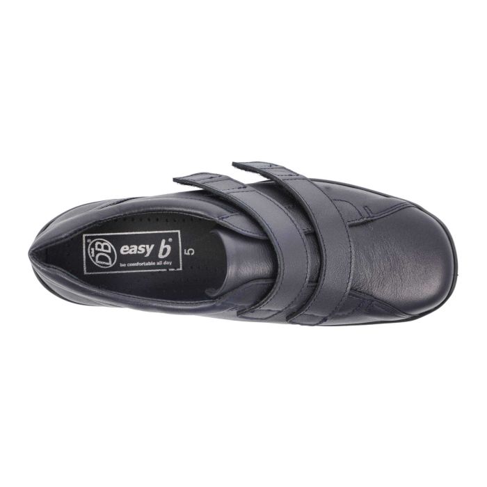 Women's Wide Fit DB Bullfinch Shoes in Black Leather - Image 1