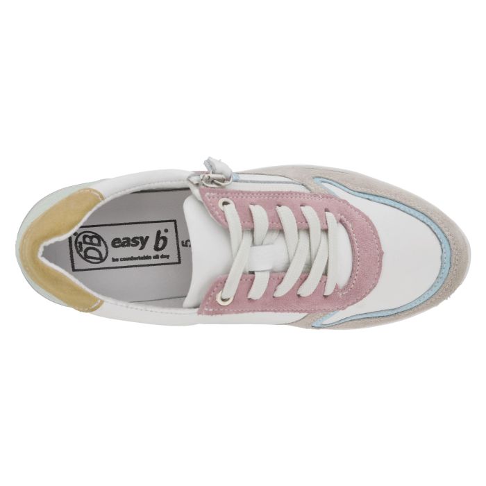Women's Wide Fit DB Bat Trainers in White Multi - Image 14