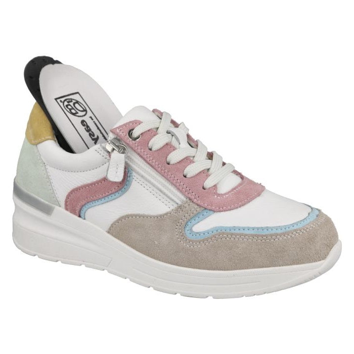 Women's Wide Fit DB Bat Trainers in White Multi - Image 15