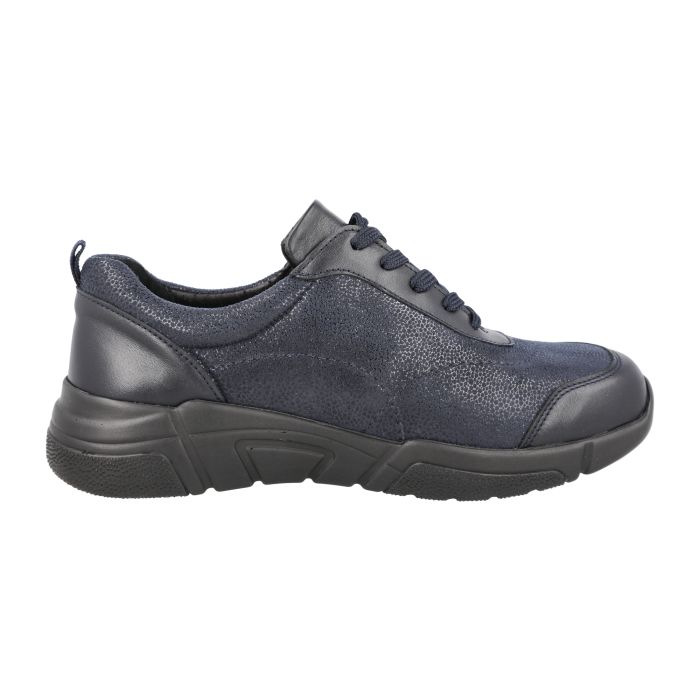 Women's Wide Fit DB Culver Shoes in Black Lea / Stretch - Image 7