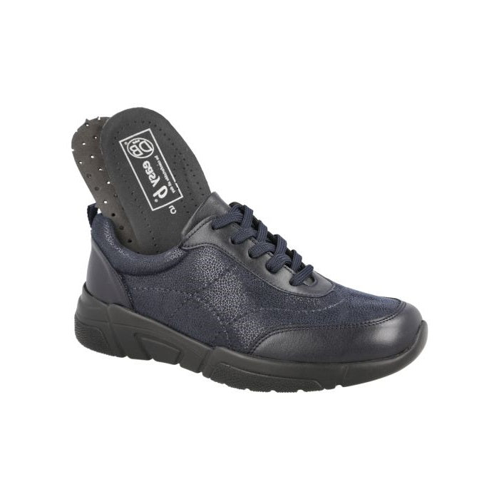 Women's Wide Fit DB Culver Shoes in Black Lea / Stretch - Image 1
