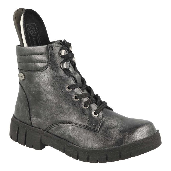 Women's Wide Fit DB Pershore Water-Resistant Boots in Black Leather - Image 1