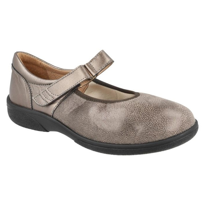 Women's Wide Fit DB Tansy Shoes in Black Leather / Stretch - Image 1