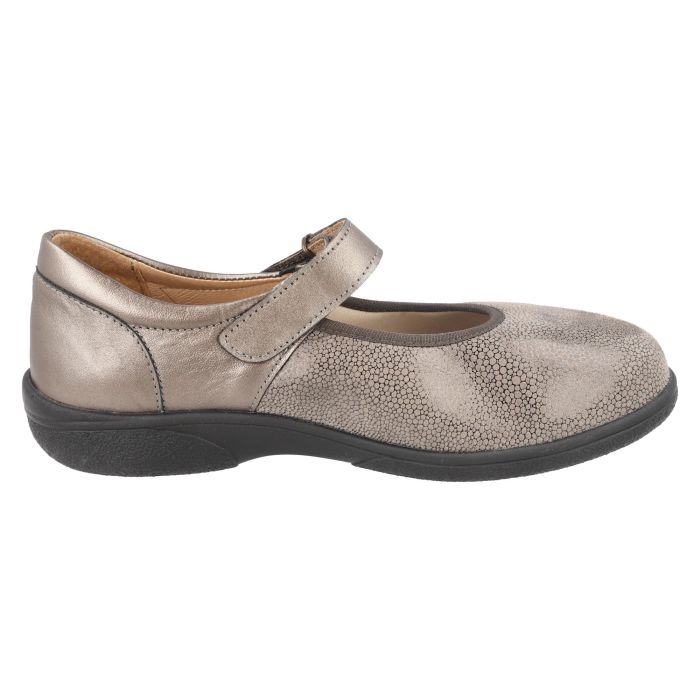 Women's Wide Fit DB Tansy Shoes in Black Leather / Stretch - Image 1