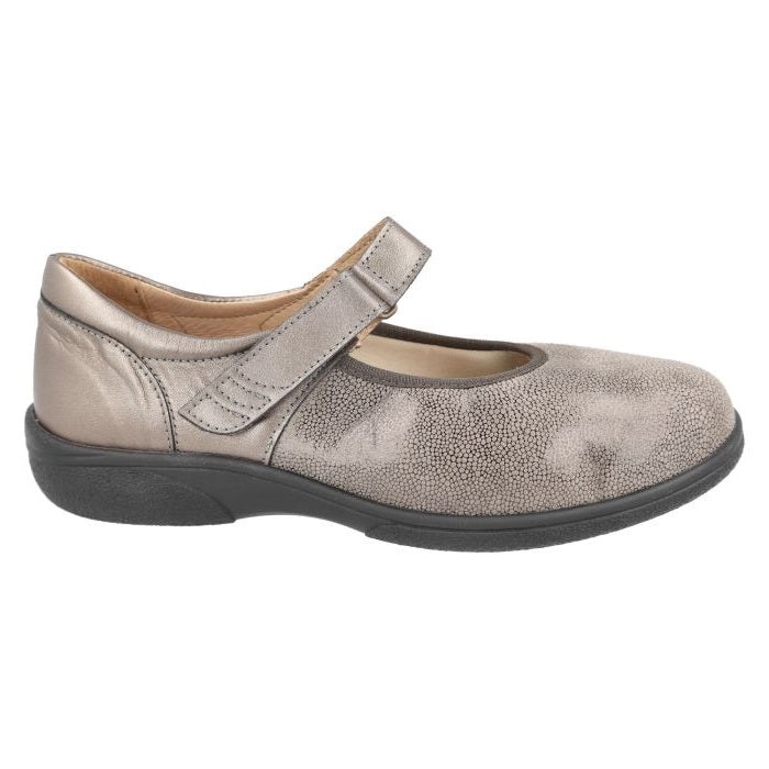 Women's Wide Fit DB Tansy Shoes in Black Leather / Stretch - Image 10