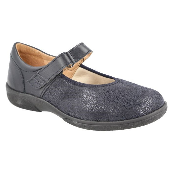 Women's Wide Fit DB Tansy Shoes in Black Leather / Stretch - Image 7