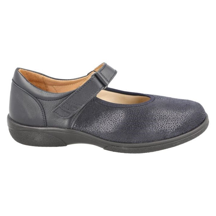 Women's Wide Fit DB Tansy Shoes in Black Leather / Stretch - Image 1