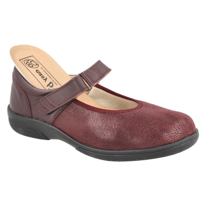 Women's Wide Fit DB Tansy Shoes in Black Leather / Stretch - Image 1