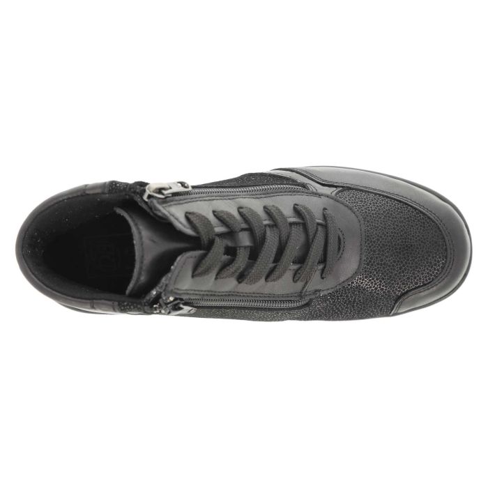 Women's Wide Fit DB Nova Boots in Black Leather / Patent / Stretch - Image 5