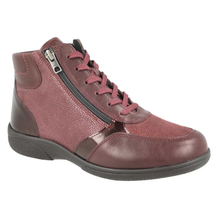 Women's Wide Fit DB Nova Boots in Black Leather / Patent / Stretch - Image 13