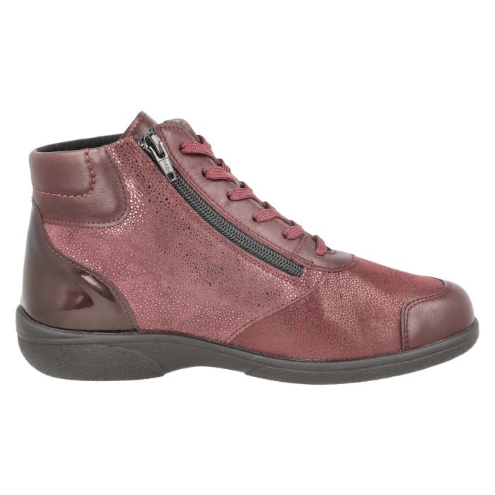 Women's Wide Fit DB Nova Boots in Black Leather / Patent / Stretch - Image 12