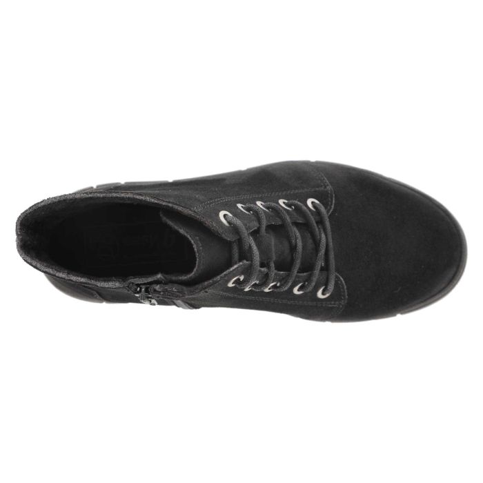 Women's Wide Fit DB Poplar Boots in Black Suedette - Image 1