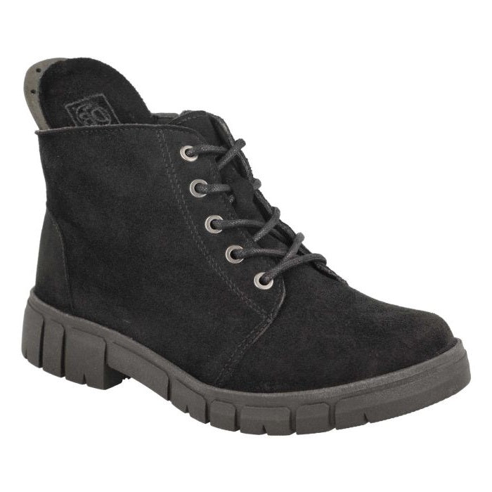 Women's Wide Fit DB Poplar Boots in Black Suedette - Image 6