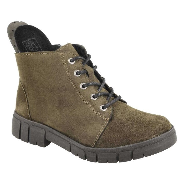 Women's Wide Fit DB Poplar Boots in Black Suedette - Image 1