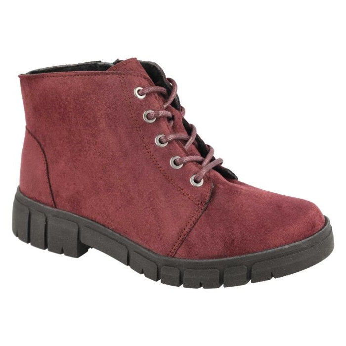 Women's Wide Fit DB Poplar Boots in Black Suedette - Image 1