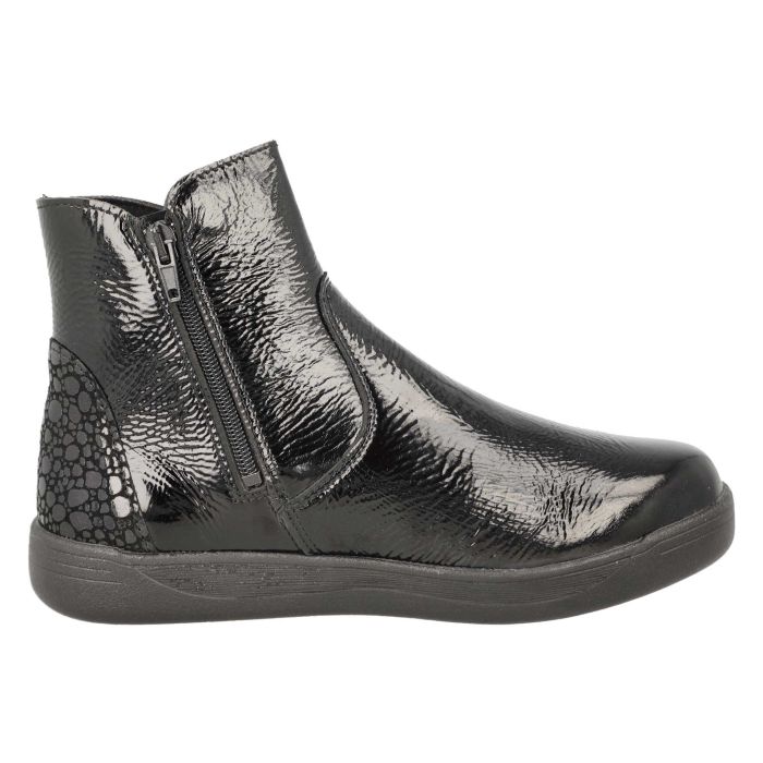 Women's Wide Fit DB Delphine Boots in Black Leather - Image 14