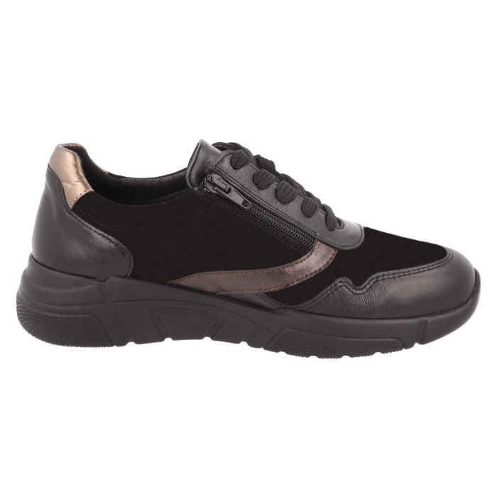 Women's Wide Fit DB Watercress Trainers in Beige Leather / Khaki Suede - Image 16