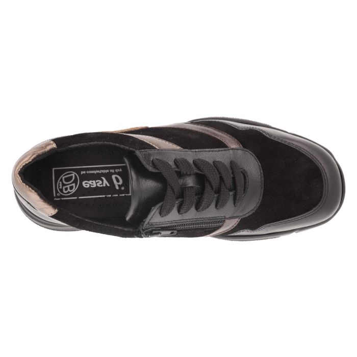 Women's Wide Fit DB Watercress Trainers in Beige Leather / Khaki Suede - Image 17