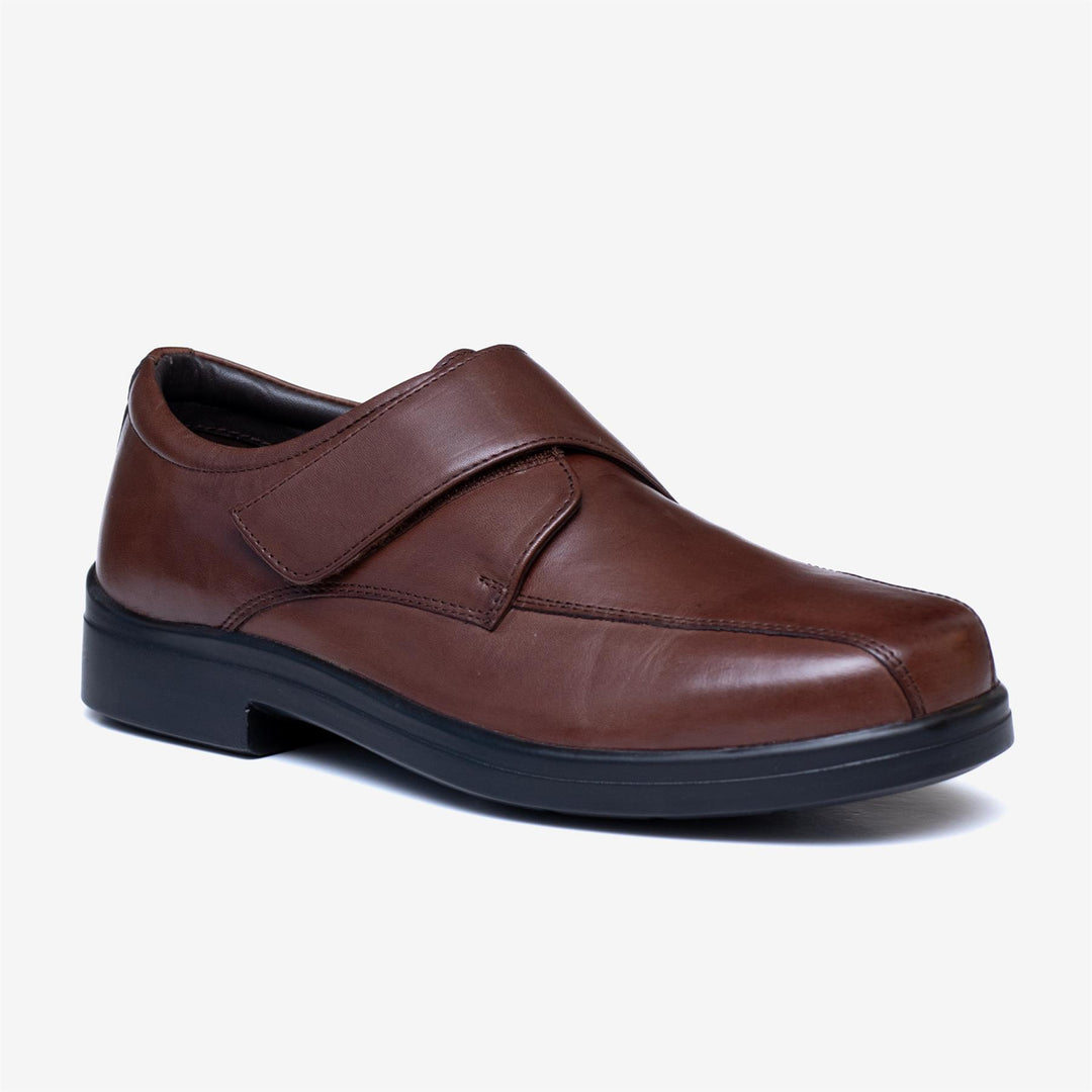 Mens Wide Fit Tredd Well Peter Velcro Shoes - Dark Brown in Dark Brown - Image 3