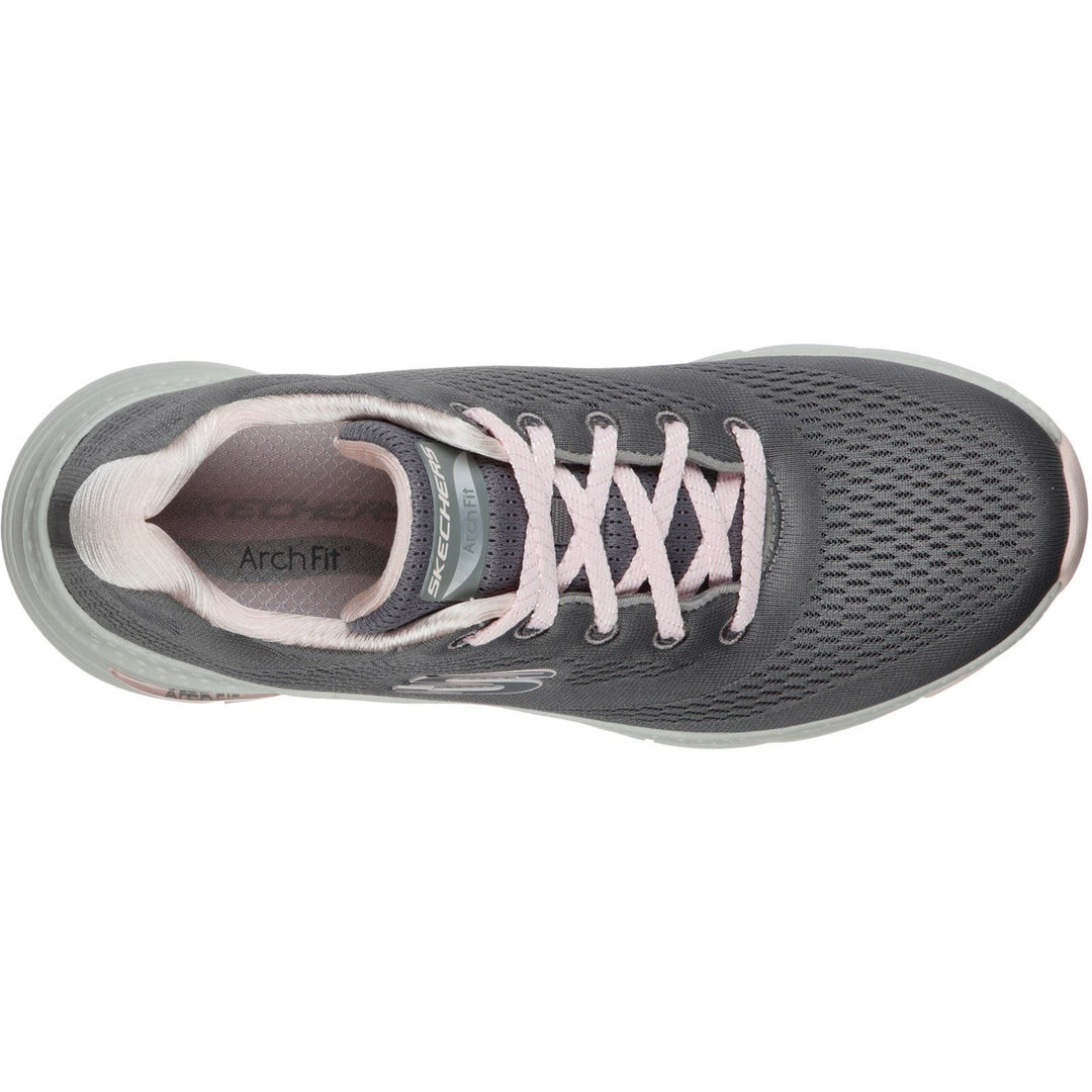 Women's Wide Fit Skechers 149057 Unny Outlook Sports Trainers - Grey/Pink in Grey/Pink - Image 5