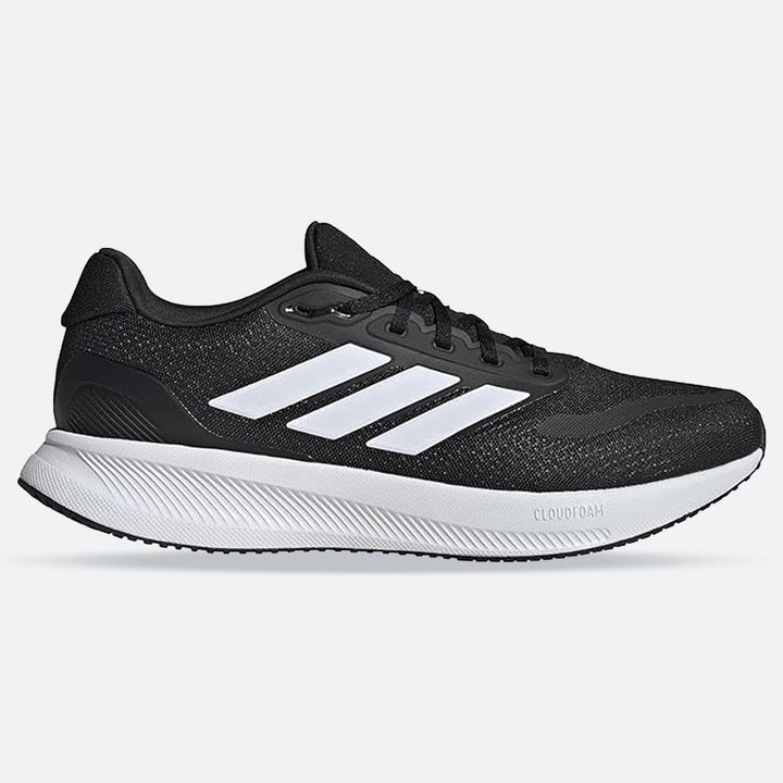 Men's Wide Fit Adidas Runfalcon 5 Walking/Running Trainers in Black/White - Image 1
