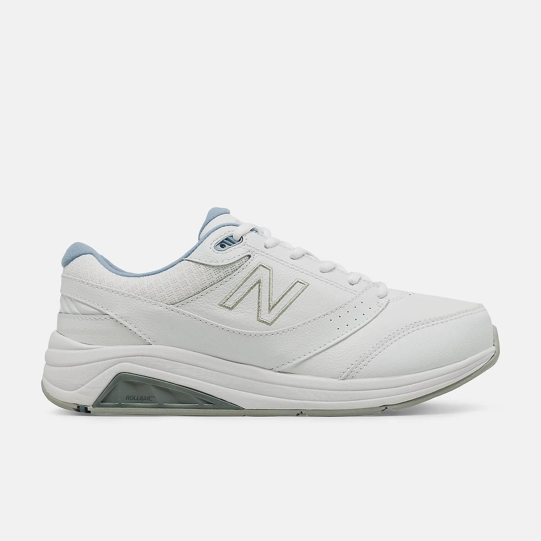 Women's Wide Fit New Balance WW928WB3 Walking Rollbar Stability Trainers in White - Image 2