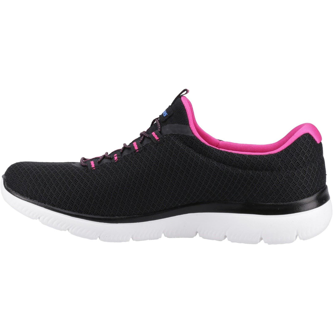 Women's Wide Fit Skechers 12980 Summits Slip On Sports Trainers - Black/Hot Pink in Black/Hot Pink - Image 5
