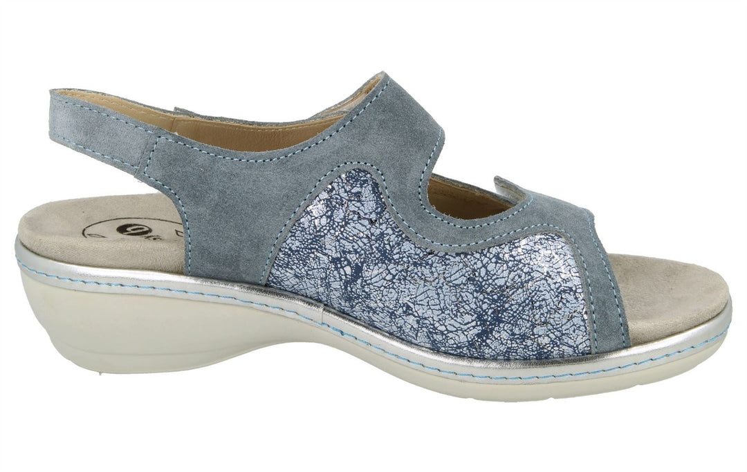 Womens Wide Fit DB Watford Sandals in Sky Blue Nubuck - Image 4