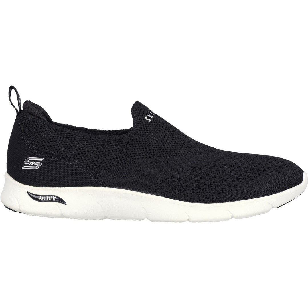 Women's Wide Fit Skechers 104164 Arch Fit Refine Don't Go Trainers - Black in Black - Image 2